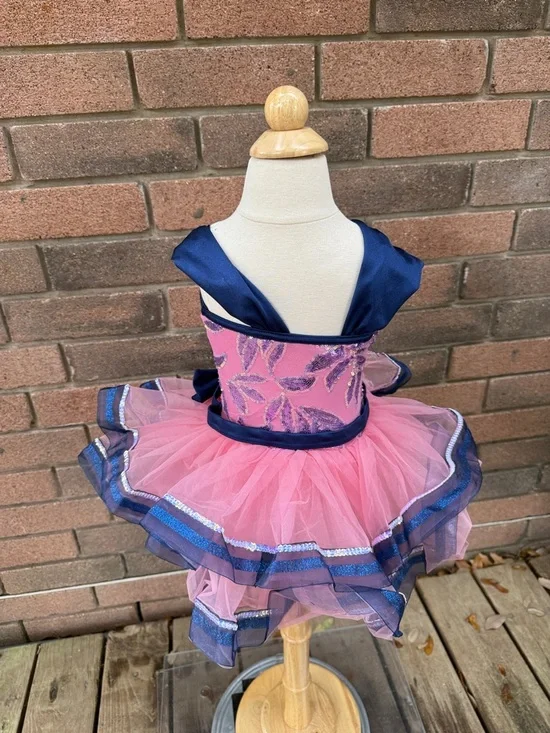 Weissman Pink and Navy Sparkle Tutu Dance Costume Size SC - Picture 4 of 9